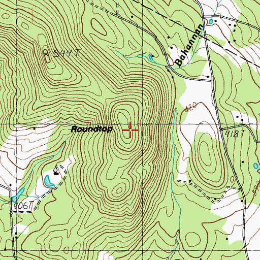 Topographic Map of Roundtop, VT