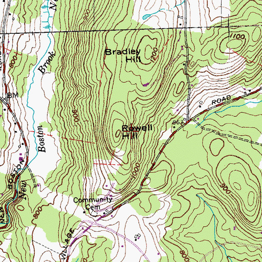 Topographic Map of Rowell Hill, VT