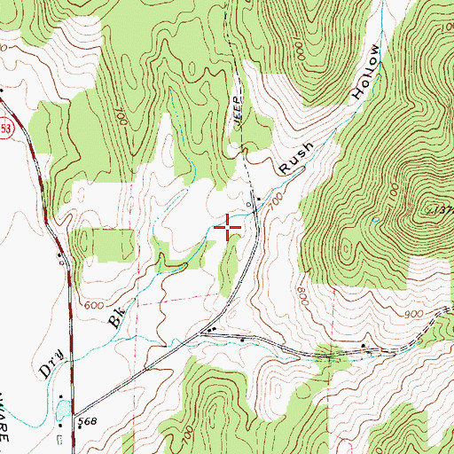 Topographic Map of Rush Hollow, VT