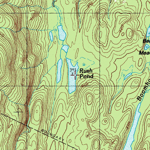 Topographic Map of Rush Pond, VT