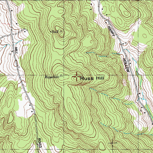 Topographic Map of Russ Hill, VT