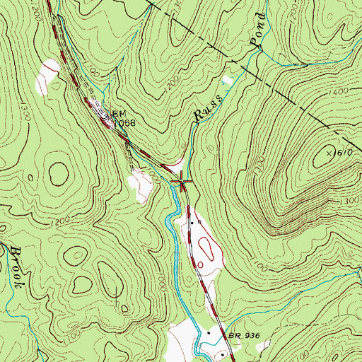 Topographic Map of Russ Pond Brook, VT