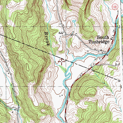 Topographic Map of Russell Brook, VT