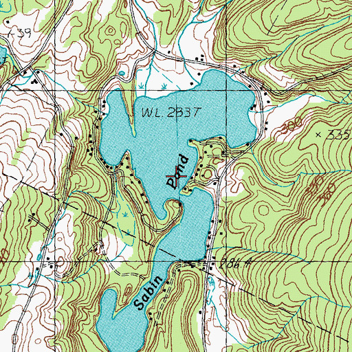Topographic Map of Sabin Pond, VT