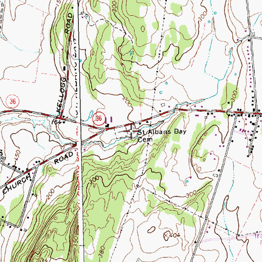Topographic Map of Saint Albans Bay Cemetery, VT