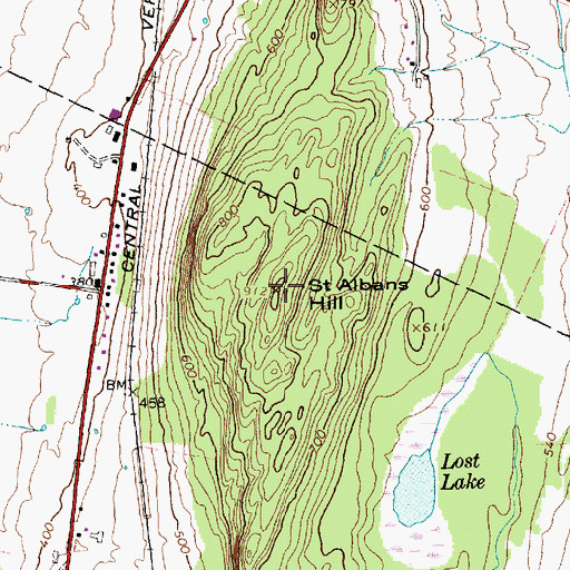 Topographic Map of Saint Albans Hill, VT