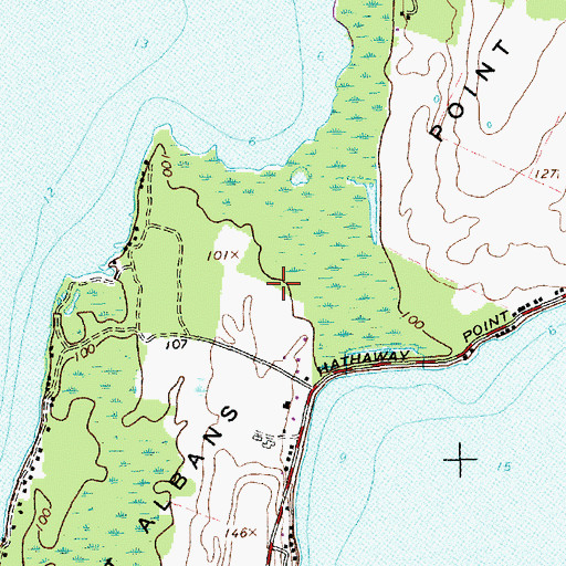 Topographic Map of Saint Albans Point, VT