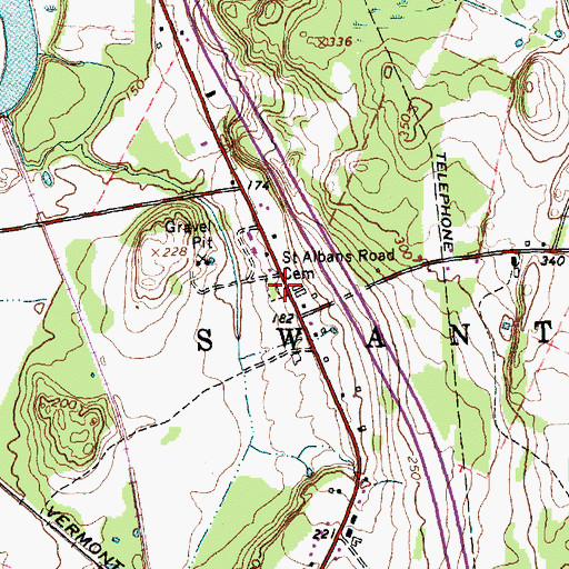 Topographic Map of Saint Albans Road Cemetery, VT