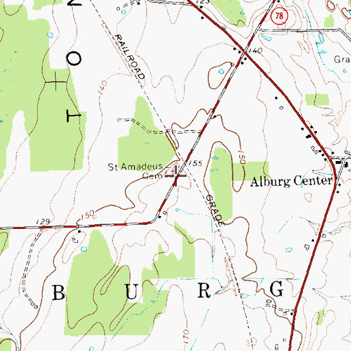 Topographic Map of Saint Amadeus Cemetery, VT