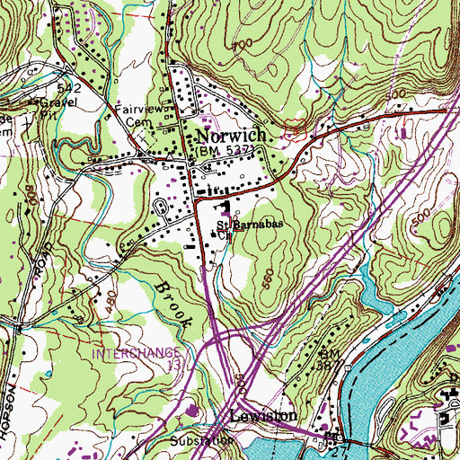 Topographic Map of Saint Barnabas Church, VT