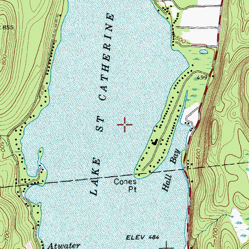 Topographic Map of Lake Saint Catherine, VT