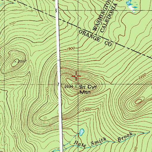 Topographic Map of Saint Cyr Mountain, VT