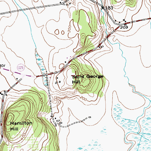 Topographic Map of Saint George Hill, VT