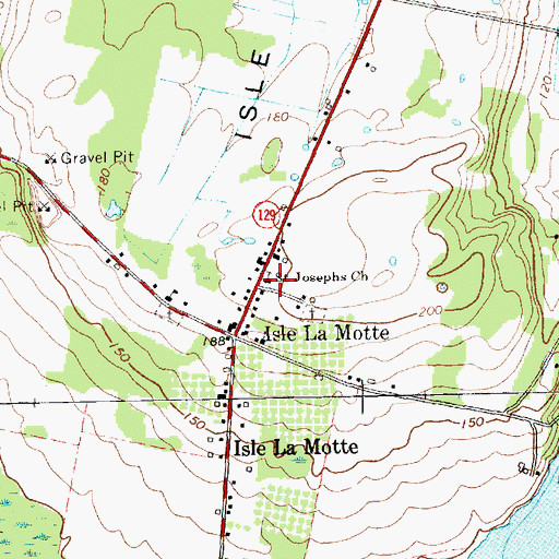 Topographic Map of Saint Joseph Church, VT