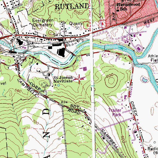 Topographic Map of Saint Joseph Novitiate, VT