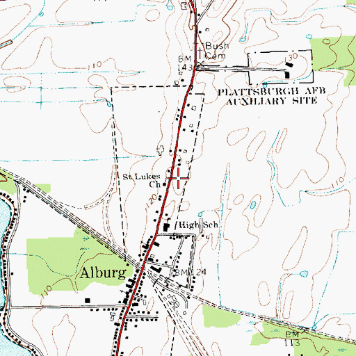 Topographic Map of Saint Lukes Church, VT