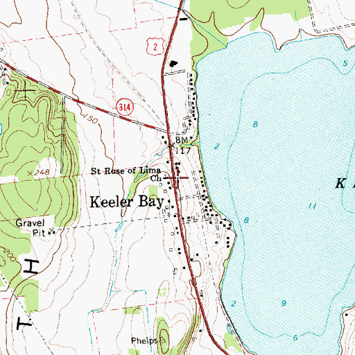 Topographic Map of Saint Rose of Lima Church, VT