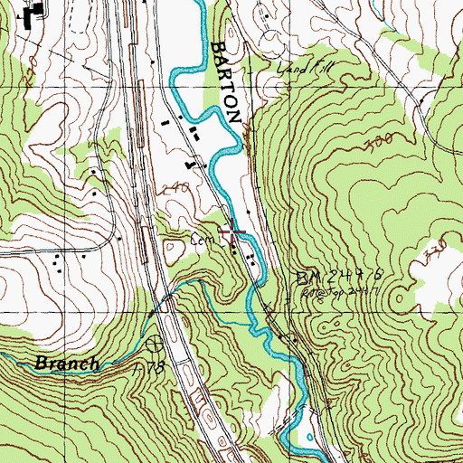 Topographic Map of Saint Theresa Cemetery, VT