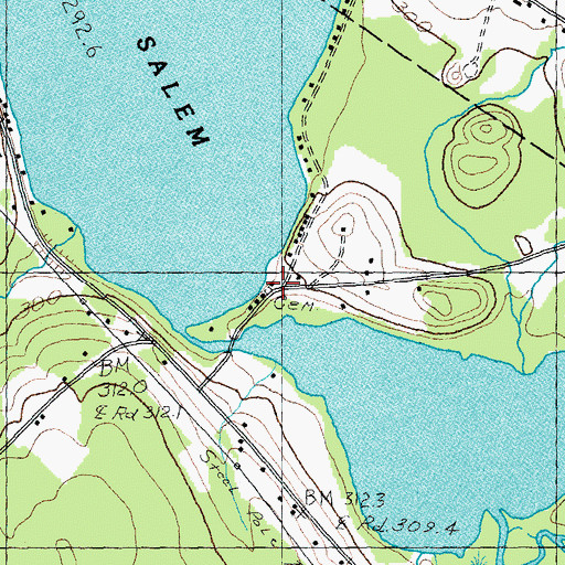 Topographic Map of Salem Lake Cemetery, VT
