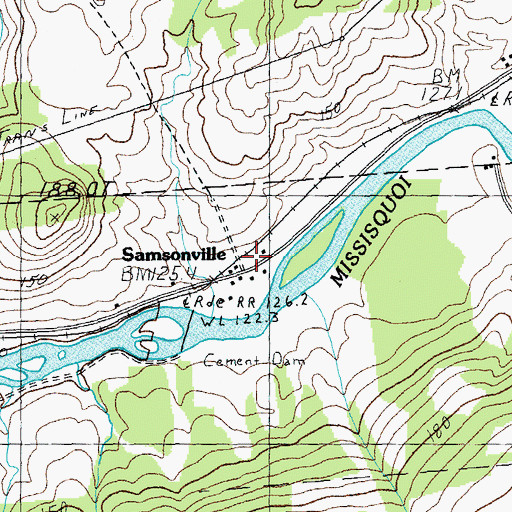 Topographic Map of Samsonville, VT