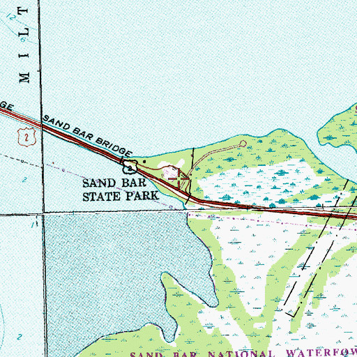 Topographic Map of Sand Bar State Park, VT
