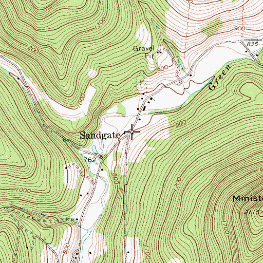 Topographic Map of Sandgate, VT