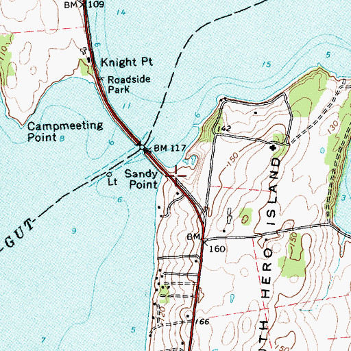 Topographic Map of Sandy Point, VT
