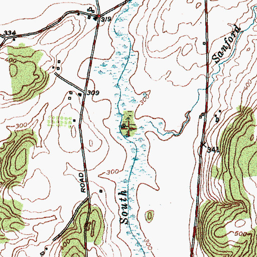 Topographic Map of Sanford Brook, VT