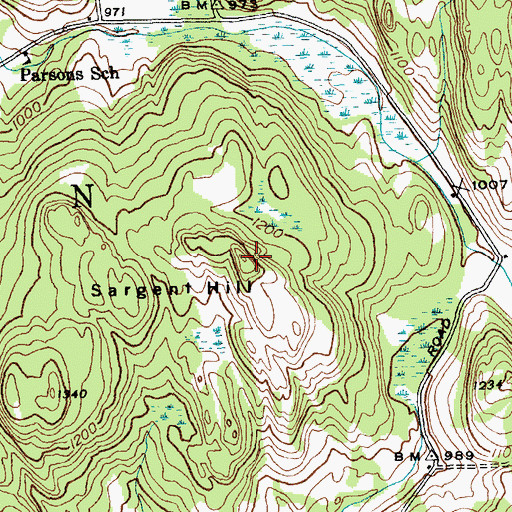 Topographic Map of Sargent Hill, VT