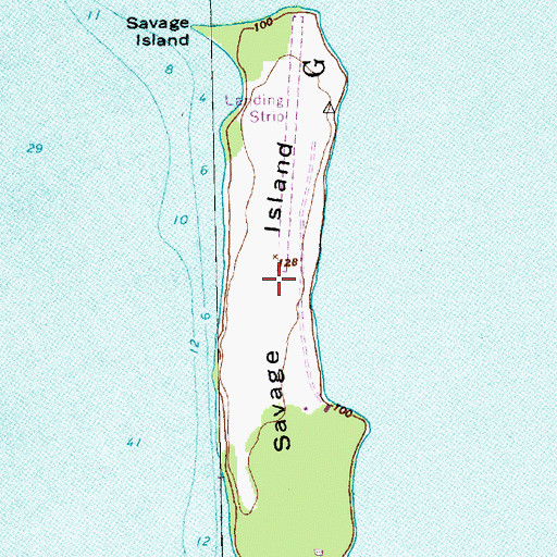 Topographic Map of Savage Island, VT