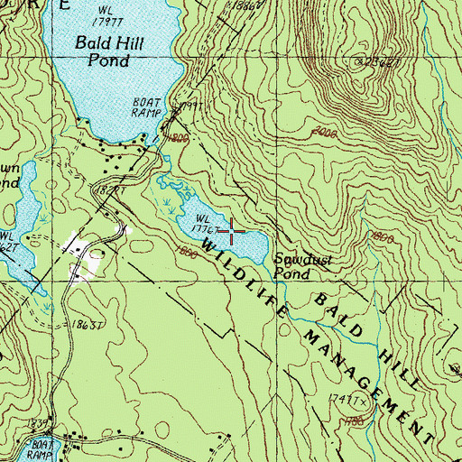Topographic Map of Sawdust Pond, VT