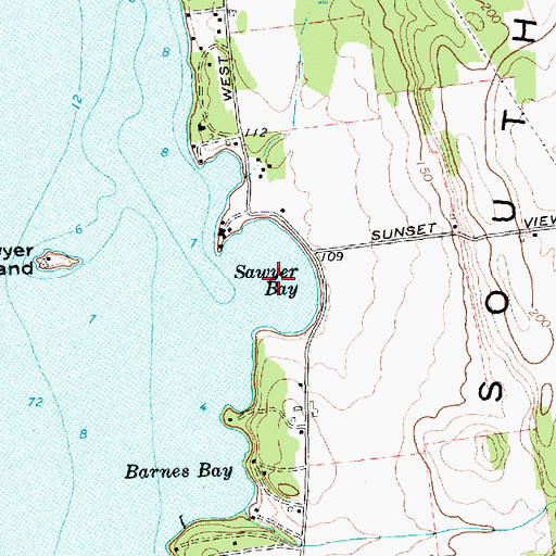 Topographic Map of Sawyer Bay, VT