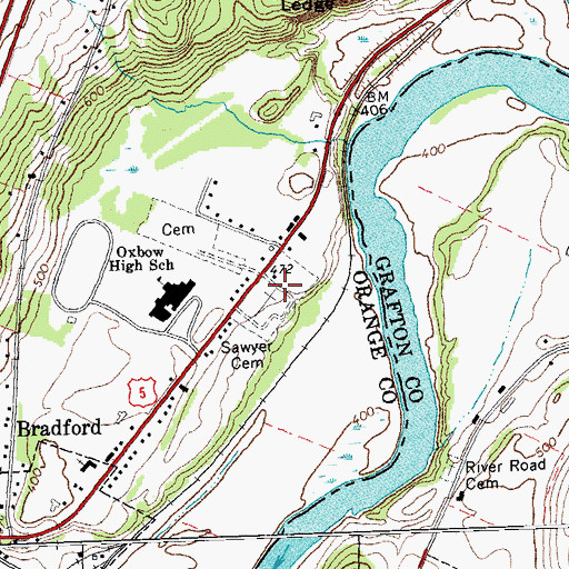 Topographic Map of Sawyer Cemetery, VT