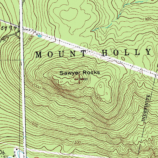 Topographic Map of Sawyer Rocks, VT