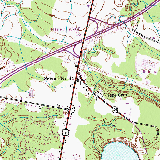 Topographic Map of School Number 14, VT