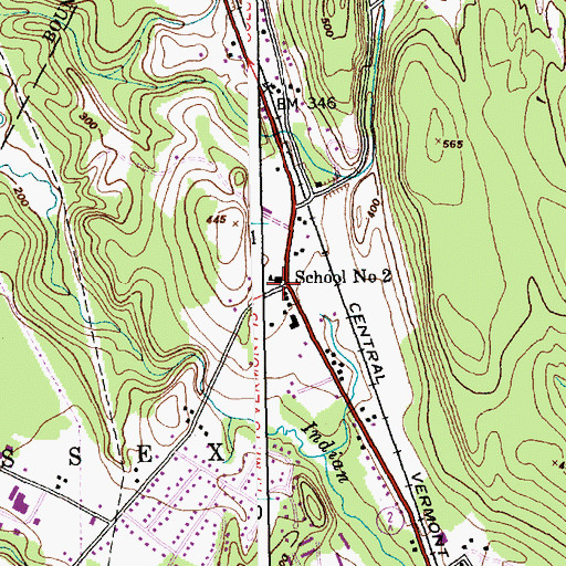 Topographic Map of School Number 2, VT