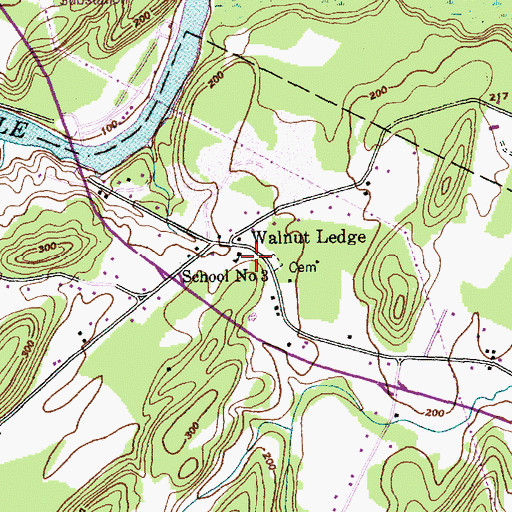 Topographic Map of School Number 3, VT