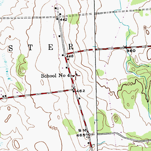 Topographic Map of School Number 4, VT