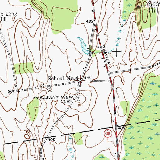 Topographic Map of School Number 4, VT
