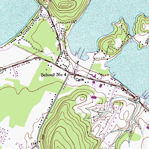Topographic Map of School Number 4, VT