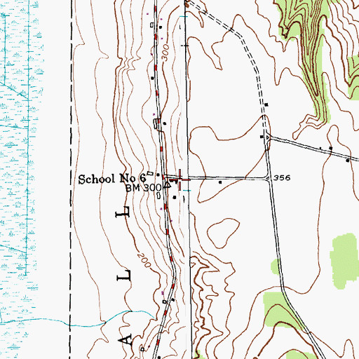 Topographic Map of School Number 6, VT