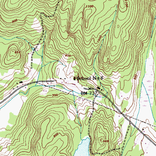 Topographic Map of School Number 6, VT