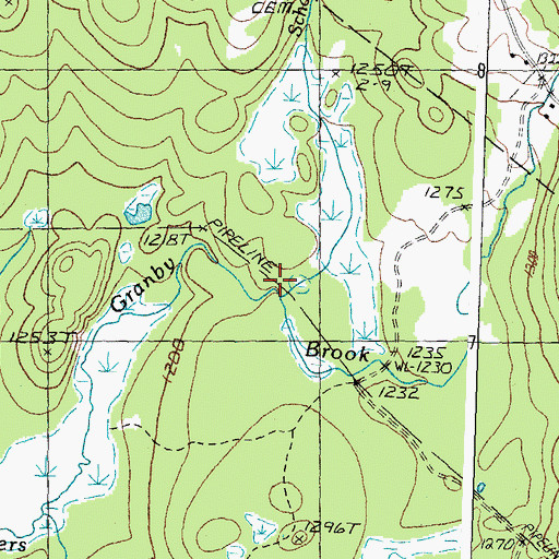 Topographic Map of Schoolhouse Brook, VT