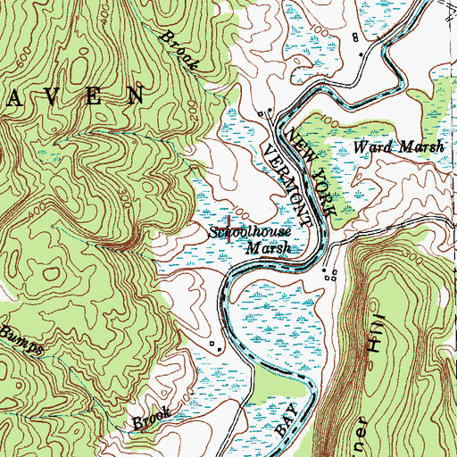 Topographic Map of Schoolhouse Marsh, VT
