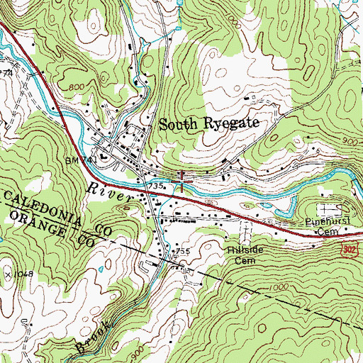 Topographic Map of Scott Brook, VT