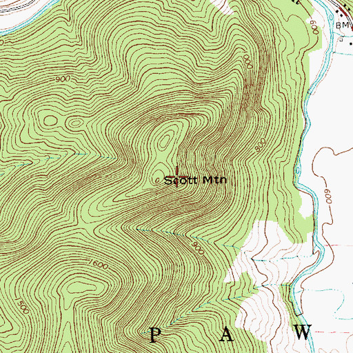 Topographic Map of Scott Mountain, VT