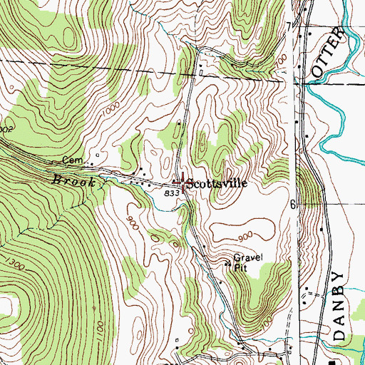 Topographic Map of Scottsville, VT