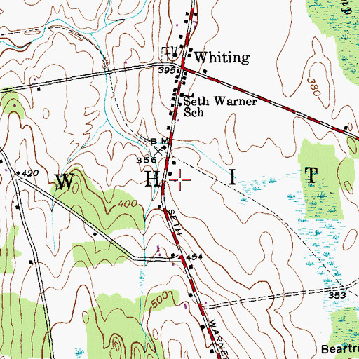 Topographic Map of Whiting Village School, VT