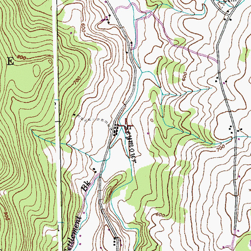 Topographic Map of Settlement Brook, VT