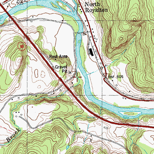 Topographic Map of Sewall Brook, VT